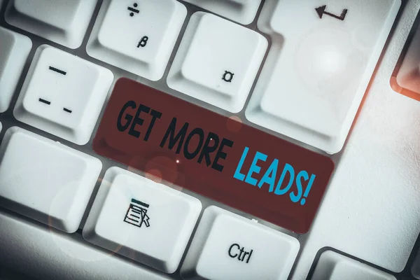 Escrita Conceitual Mostrando Get More Leads Conceito Que Significa Iniciação — Fotografia de Stock