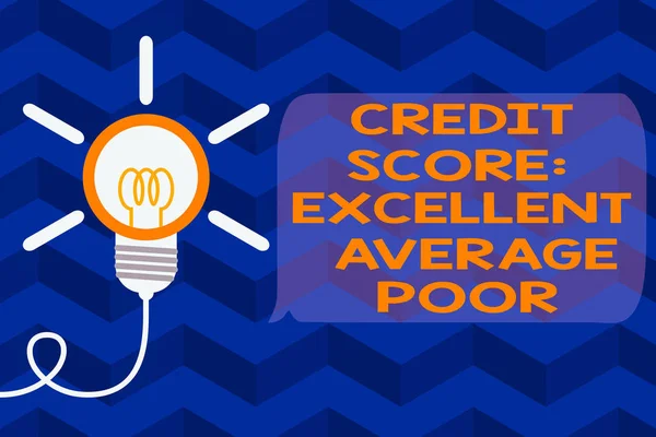 Tekstbord Met Credit Score Uitstekend Gemiddeld Slecht Zakelijke Foto Tekst — Stockfoto