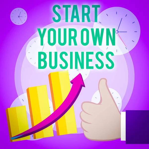 Írócetli Amely Bemutatja Start Your Own Business Üzleti Koncepció Vállalkozói — Stock Fotó