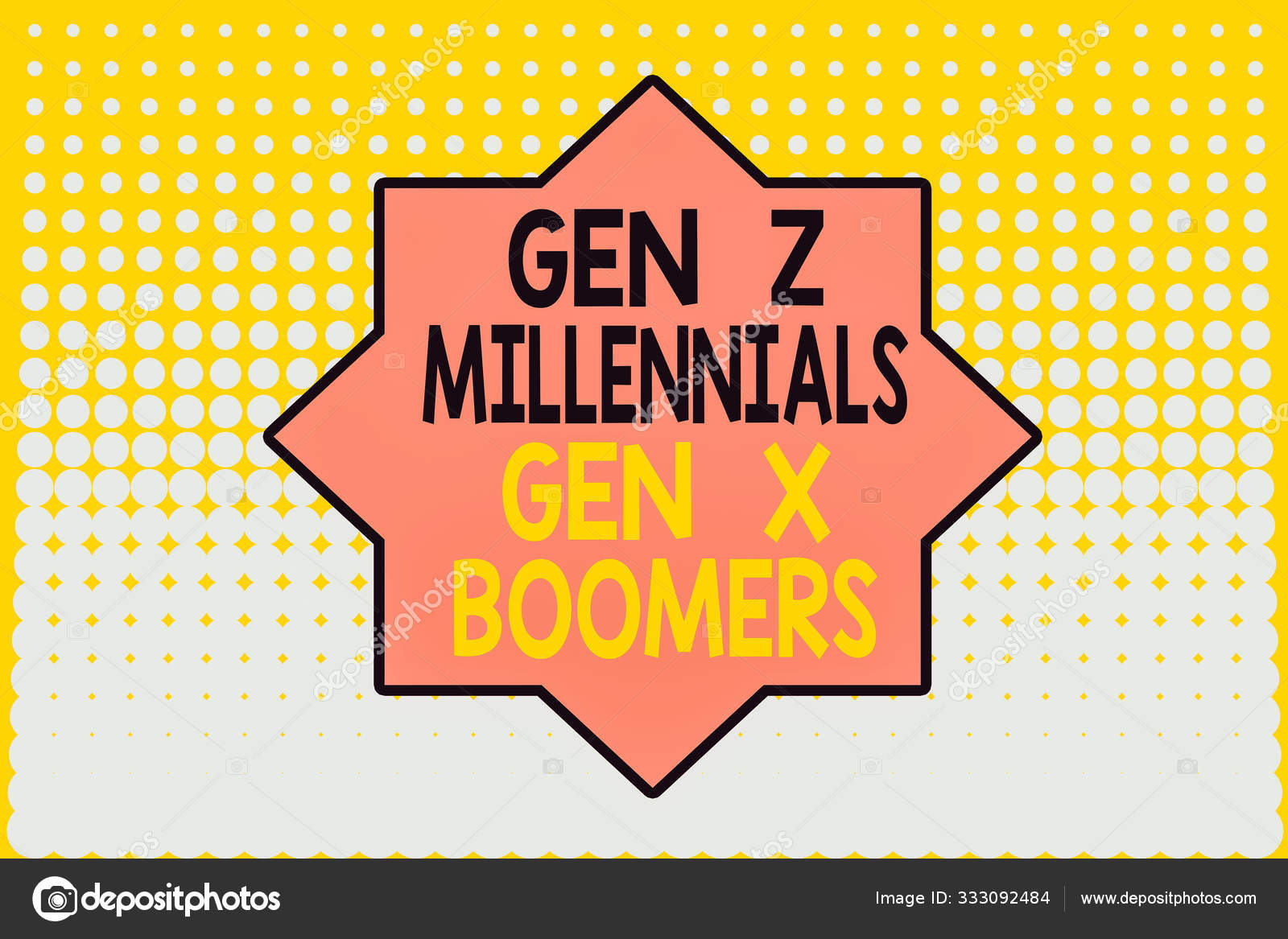 写作说明显示Gen Z千禧年的Gen X潮一代代与代之间差异的商业概念老杨表现消失点的中间背景设计渐变图样