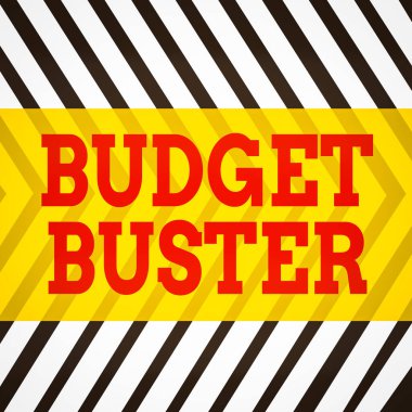 Kelime yazma Bütçesi Buster. İş fotoğraflarında Carefree Harcama Gereksiz Satışlar Gereksiz Satışlar Dikey Dikey Çizgilerin Beyaz Yüzeydeki Dikey Yansıması