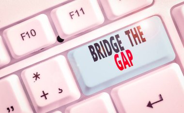 Bridge The Gap 'i gösteren kavramsal el yazısı. Kavram demek, engellerin üstesinden gelmek Cesaret Güçlendirme