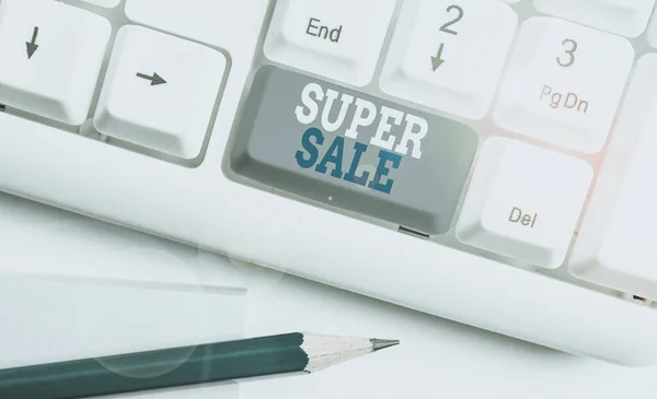 Textskylt Med Super Sale Business Foto Text Som Erbjuder Exceptionella — Stockfoto