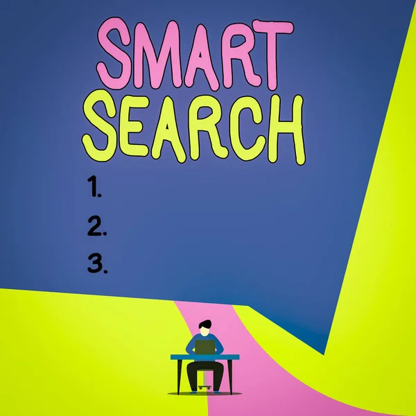 Konceptualne Pismo Pokazujące Smart Search Concept Meaning Tool Used Recording — Zdjęcie stockowe