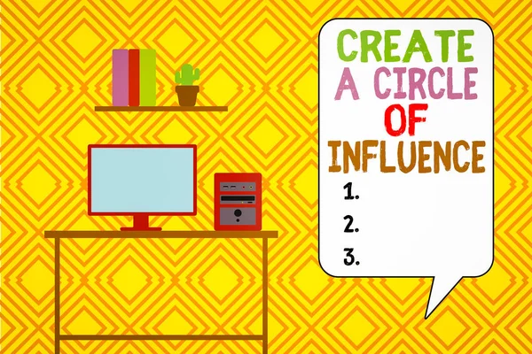 Scrivere Nota Che Mostra Creare Cerchio Influenza Business Concept Influencer — Foto Stock