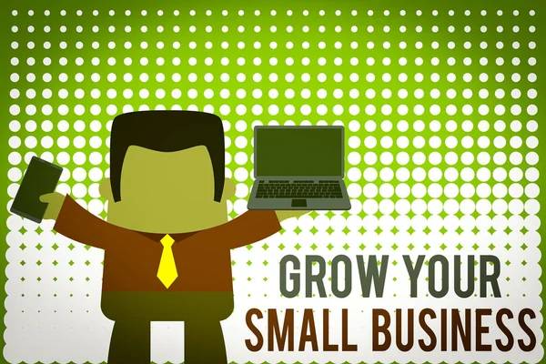 Schrijfbriefje Met Grow Your Small Business Bedrijfsconcept Voor Bedrijf Genereert — Stockfoto