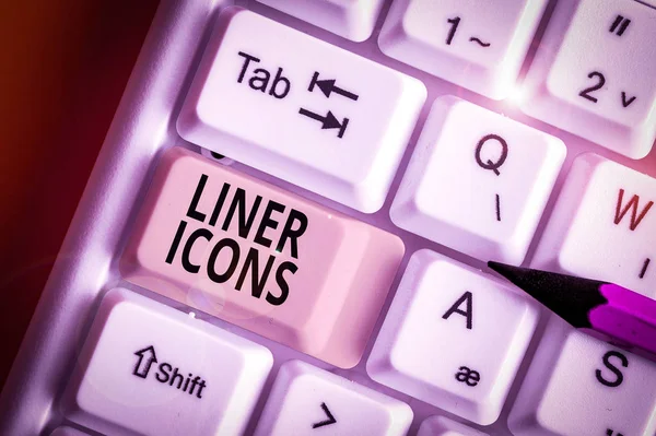 Текст Текста Liner Icons Деловые Фото Демонстрации Использования Улучшения Визуального — стоковое фото