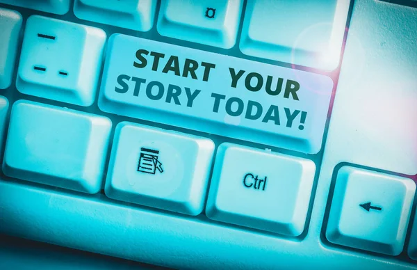 Conceptual Hand Writing Showing Start Your Story Today Concept Meaning — Stock Photo, Image