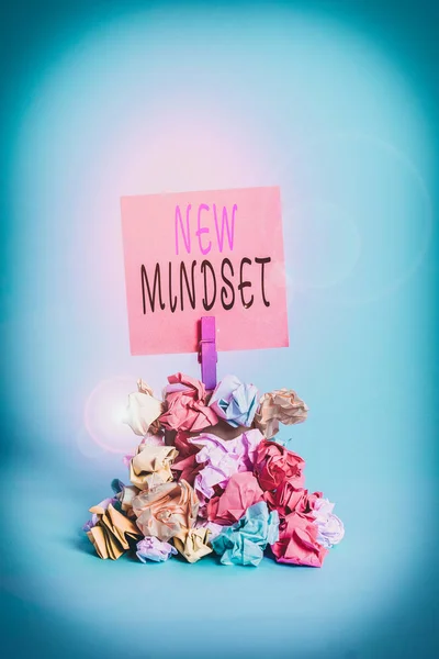 Текстовий Знак Показує Назву New Mindset Ділова Фотографія Демонструє Психічне — стокове фото