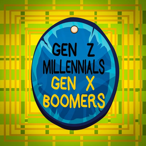 Tekstbord Met Gen Millennials Gen Boomers Zakelijke Foto Showcasing Generationele — Stockfoto