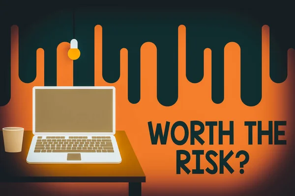 Palavra Que Escreve Texto Worth Risk Question Foto Negócios Mostrando — Fotografia de Stock
