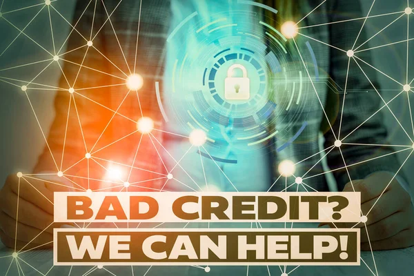 Word Writing Text Bad Credit Question Can Help Business Photo — Stock Photo, Image