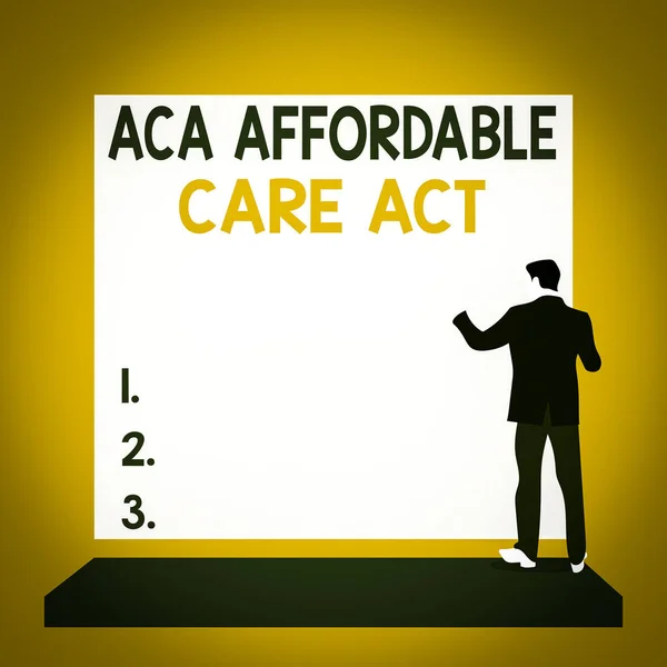 Text Sign Showing Aca Affordable Care Act Business Photo Text — Stock Photo, Image