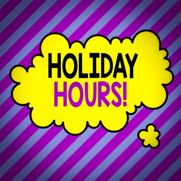 Text Sign Showing Holiday Hours Business Photo Text Employee Receives — 스톡 사진