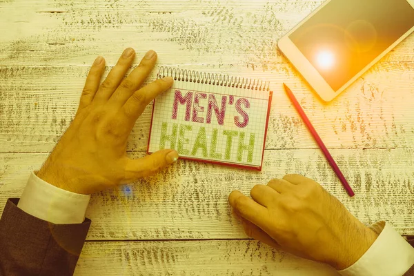 Fogalmi Kézírás Men Health Ről Fogalom Jelentése Férfiak Teljes Fizikai — Stock Fotó
