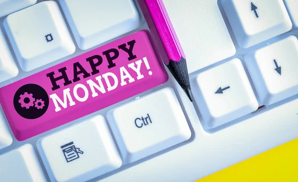 Konzeptionelle Handschrift Die Happy Monday Zeigt Konzept Bedeutet Sagen Dass — Stockfoto