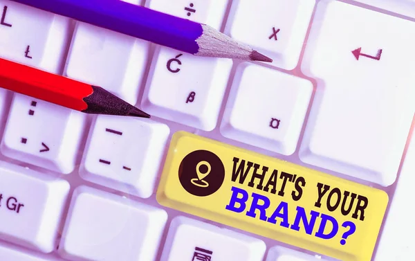 텍스트 당신의 브랜드 로고에 개념사진 의사소통 — 스톡 사진