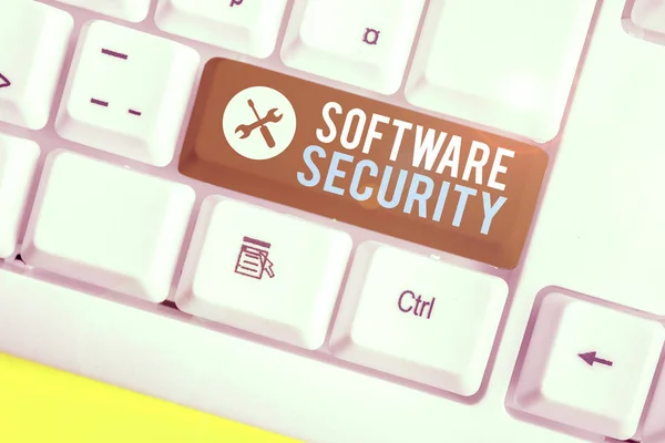 Writing Note Showing Software Security Business Concept Implemented Protect Software — 图库照片