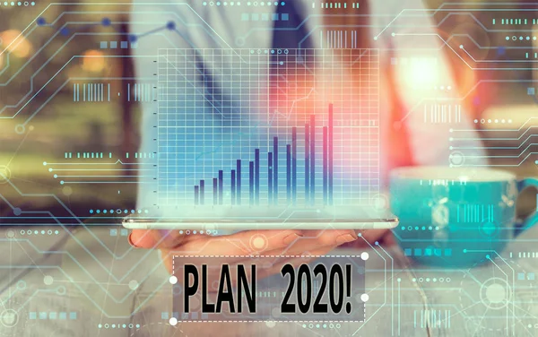 Sinal Texto Mostrando Plano 2020 Proposta Detalhada Texto Foto Negócios — Fotografia de Stock