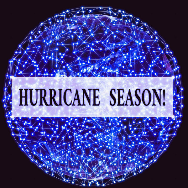 Conceptual hand writing showing Hurricane Season. Concept meaning time when most tropical cyclones are expected to develop Elements of this image furnished by NASA