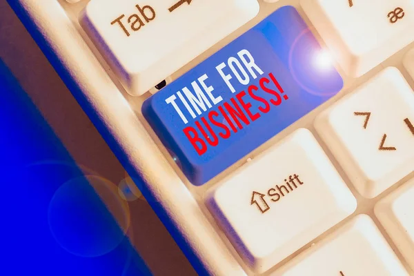 Scrivere Una Nota Che Mostra Time Business Concetto Business Soddisfare — Foto Stock