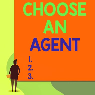 Bir Menajer Seçin 'i gösteren bir not yazıyorum. Sizin adınıza karar verecek birini seçin. Boş büyük dikdörtgeni izleyen genç bayana bakın.