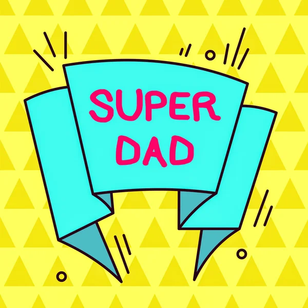 Writing Note Showing Super Dad Business Concept Children Idol Super — Stock Photo, Image