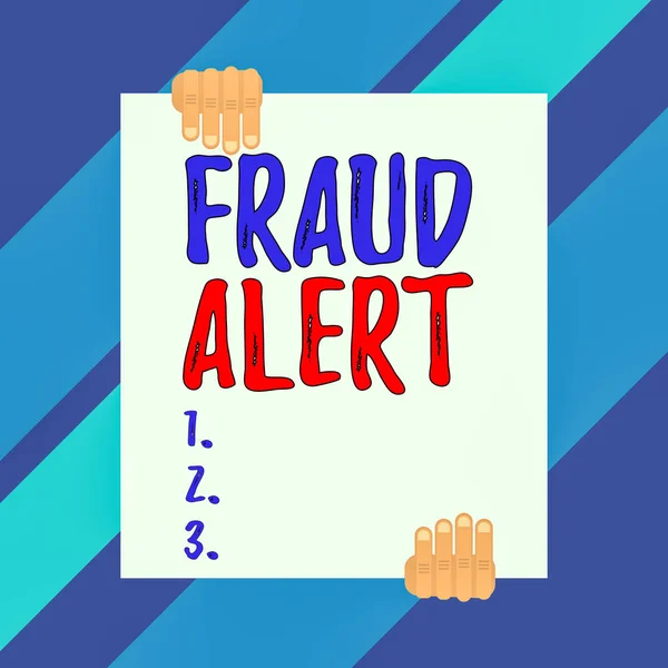 Tulisan Tangan Konseptual Menunjukkan Fraud Alert Konsep Yang Berarti Peringatan — Stok Foto