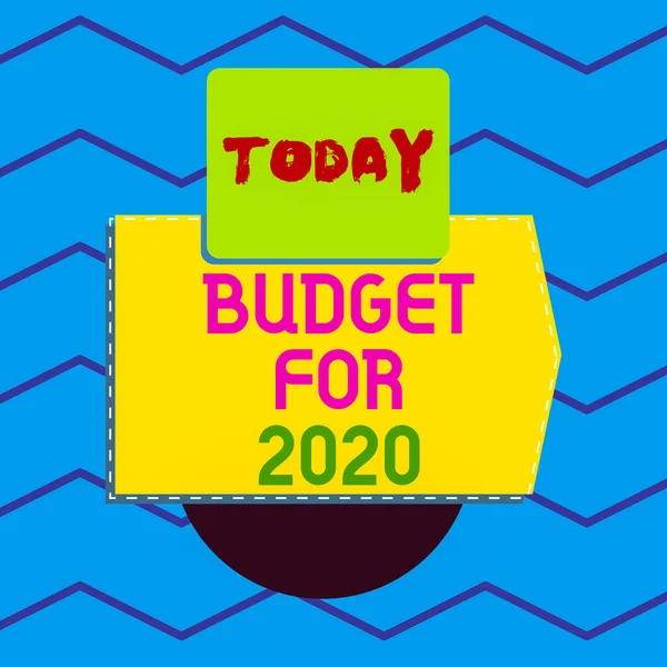 Writing note showing Budget For 2020. Business concept for An written estimates of income and expenditure for 2020 Electronic device with non symmetrical triangle for printing