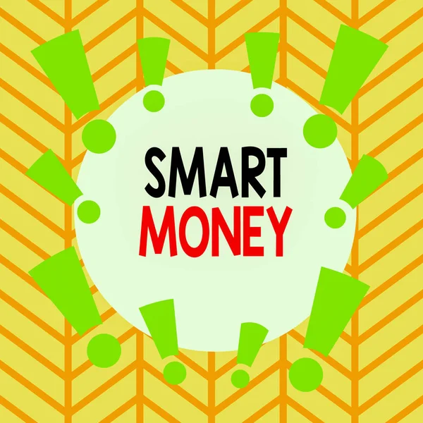 Conceptual Hand Writing Showing Smart Money Concept Meaning Money Bet — Stock Photo, Image