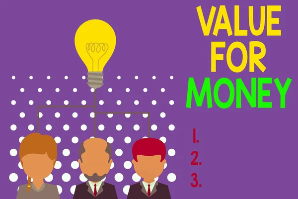 Escrevendo Nota Mostrando Valor Para Dinheiro Conceito Negócio Para Referência — Fotografia de Stock