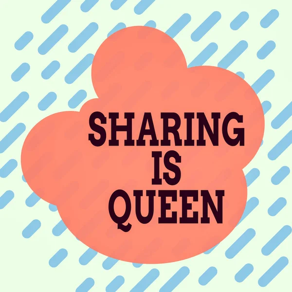 Концептуальный Почерк Показывающий Sharing Queen Концепция Означает Предоставление Другим Информации — стоковое фото