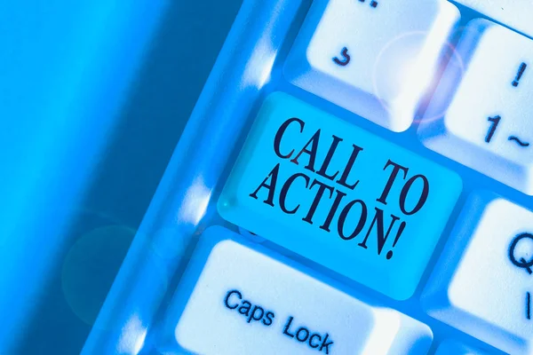 Handwriting Text Call Action Conceptual Photo Exhortation Something Order Achieve — Stock Photo, Image