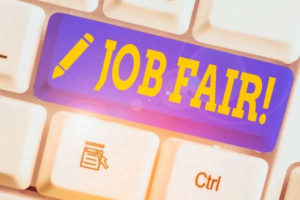 Scrivere Testi Mano Job Fair Evento Fotografico Concettuale Cui Datori — Foto Stock