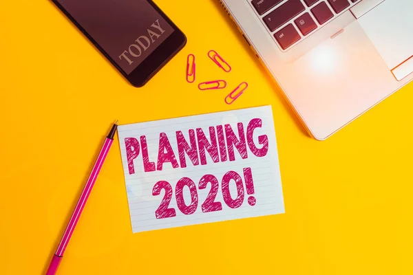 Word Skrift Text Planering 2020 Business Foto Visa Upp Processen — Stockfoto