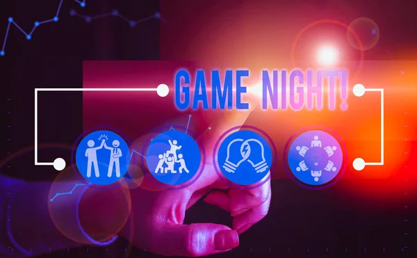 Text Sign Showing Game Night Business Photo Text Usually Its — Stock Photo, Image