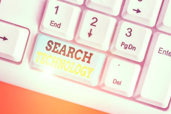 Schreibnotiz Die Suchtechnologie Zeigt Geschäftskonzept Für Dienstleistungen Die Internetnutzern Ermöglichen — Stockfoto