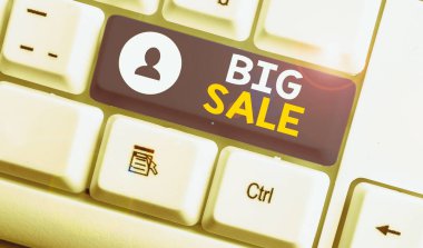 El yazısı metni Big Sale. Kavramsal fotoğraf ürünleri indirime sokuyor Büyük fiyat Kara Cuma