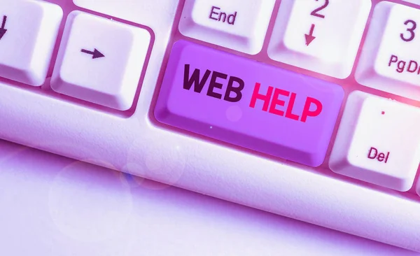Word Het Schrijven Van Tekst Web Help Bedrijfsfoto Met Procedurele — Stockfoto