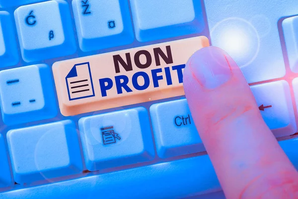 Nota Escrita Mostrando Non Profit Conceito Negócio Para Não Fazer — Fotografia de Stock