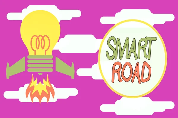 Konceptuell Handstil Som Visar Smart Road Begreppet Betyder Antal Olika — Stockfoto