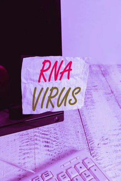 Handschrift Tekst Rna Virus Conceptuele Foto Een Virus Genetische Informatie — Stockfoto