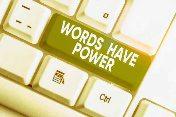 Escrevendo Uma Nota Mostrando Words Have Power Conceito Negócio Para — Fotografia de Stock