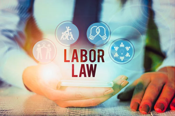 Word writing text Labor Law. Business photo showcasing rules relating to rights and responsibilities of workers