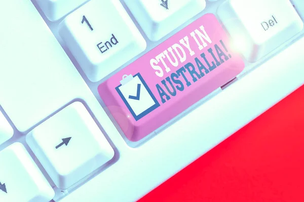 Handwriting Text Study Australia Conceptual Photo Going Foreign Country Order — Stock Photo, Image