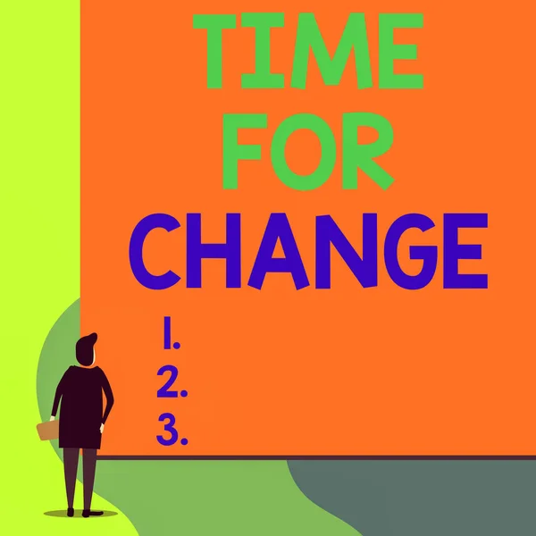 Escribiendo Nota Mostrando Tiempo Para Cambio Concepto Negocio Para Cambiar — Foto de Stock