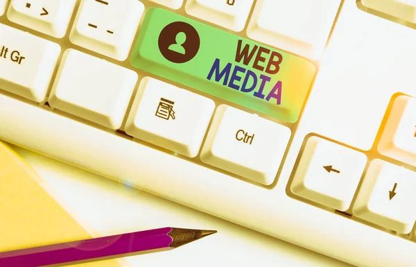 Scrivere Una Nota Che Mostra Web Media Concetto Business Forme — Foto Stock