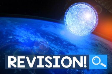 Kelime yazma metni revizyonu. Nasa tarafından desteklenen bu görüntünün muhasebe veya muhasebe elemanlarının gözden geçirilmesi gibi iş fotoğraflarının gösterilmesi
