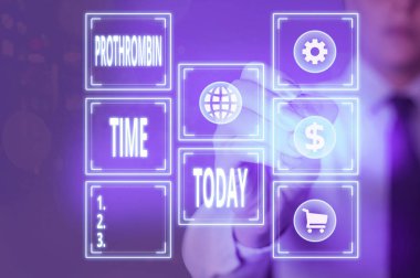 Prothrombin Zamanı 'nı gösteren kavramsal el yazısı. Kavram, kan pıhtılaşması oluşturma yeteneğini değerlendirmek demektir.