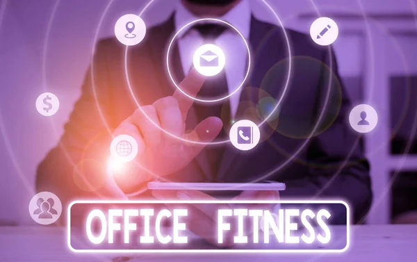 Konceptuální Rukopis Ukazující Office Fitness Koncept Význam Podpora Fitness Vyvážený — Stock fotografie